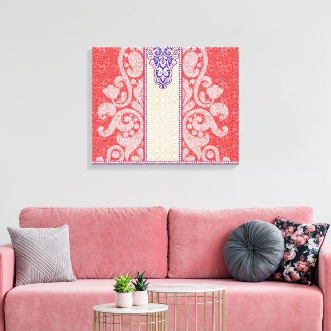 a card with a red heart on it canvas print (Insitu(LivingRoom))