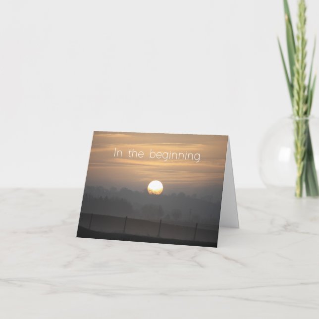 A card with the words 'In the beginning' (Front)