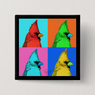 A Cardinal of a Different Colour 2 Inch Square Button