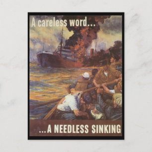 A Careless Word World War 2 Postcard
