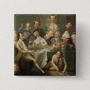 A Caricature Group, c.1776 (oil on canvas) 2 Inch Square Button
