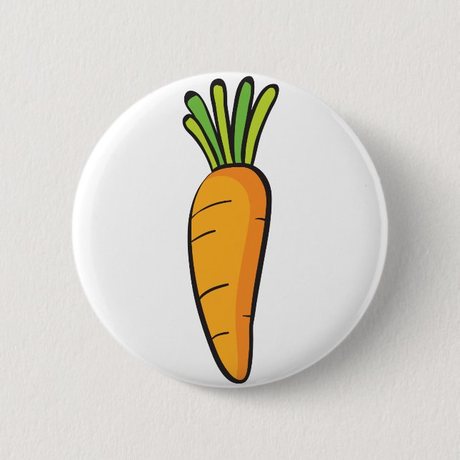 a carrot 2 inch round button (Front)