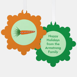A Carrot for Christmas Reindeer Custom Ornament Card