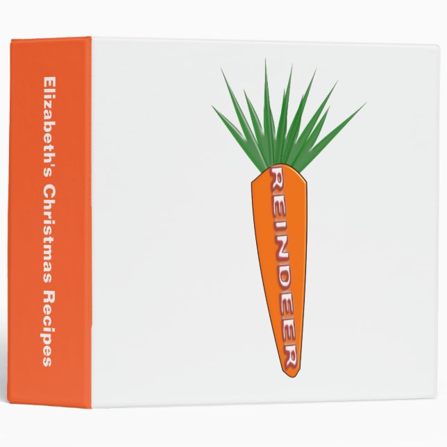 A Carrot for Christmas Reindeer Custom Recipe Binder (Front/Spine)