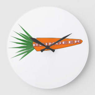 A Carrot for Christmas Reindeer Wall Clock