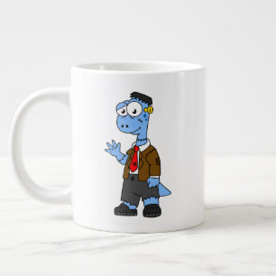 A Cartoon Brontosaur Dressed Up As Frankenstein. Large Coffee Mug