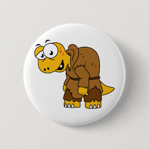 A Cartoon Dinosaur Hunchback. 2 Inch Round Button