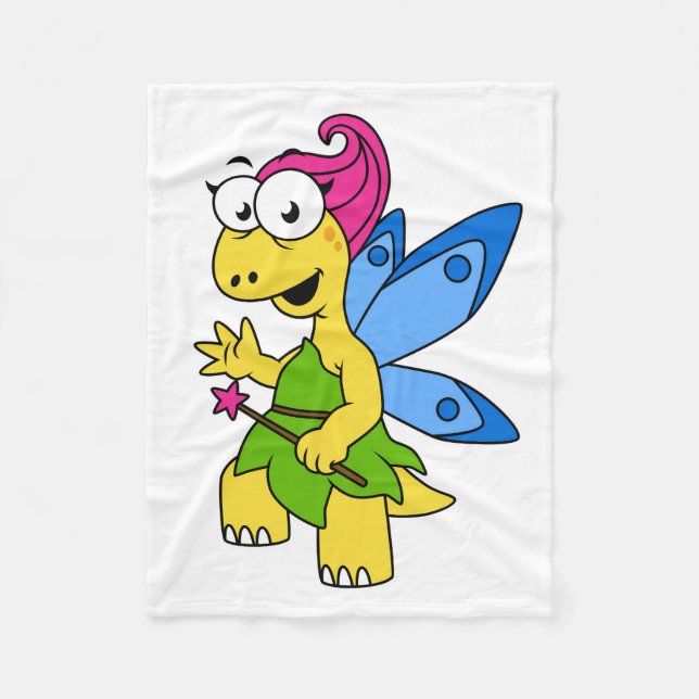 A Cartoon Fairysaur Dinosaur. Fleece Blanket (Front)