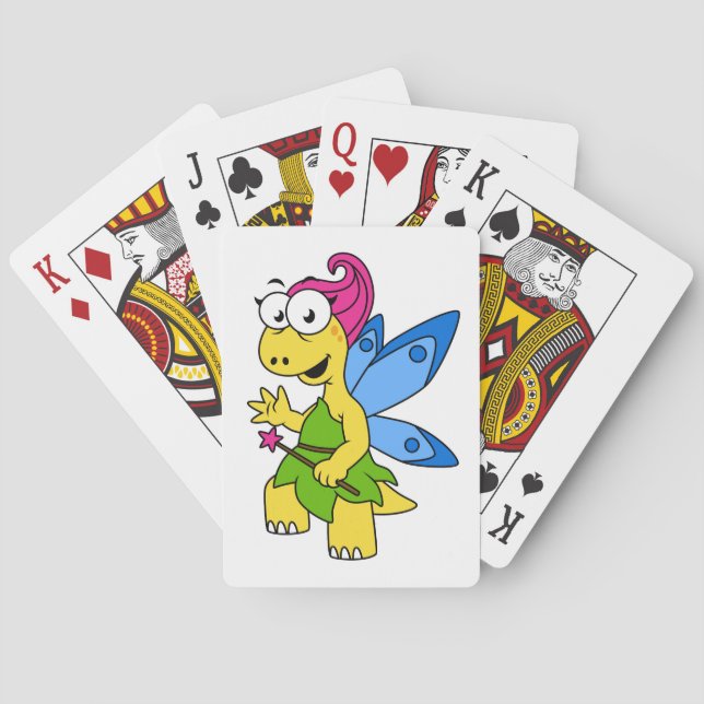 A Cartoon Fairysaur Dinosaur. Playing Cards (Back)