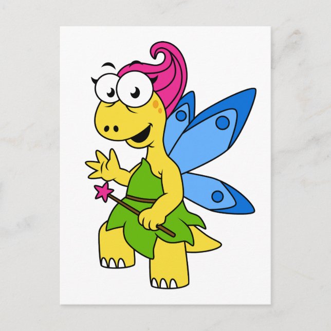 A Cartoon Fairysaur Dinosaur. Postcard (Front)