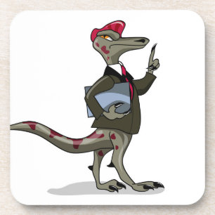 A Cartoon Iguanodon Clerk. Coaster