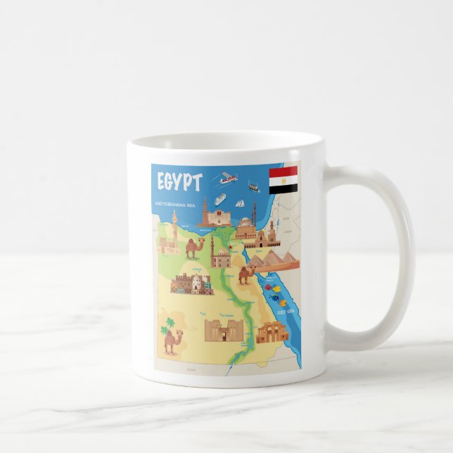 A Cartoon Map of Egypt Coffee Mug (Right)