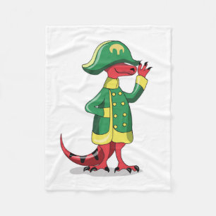 A Cartoon Tyrannosaur Rex Dressed As Napoleon. Fleece Blanket