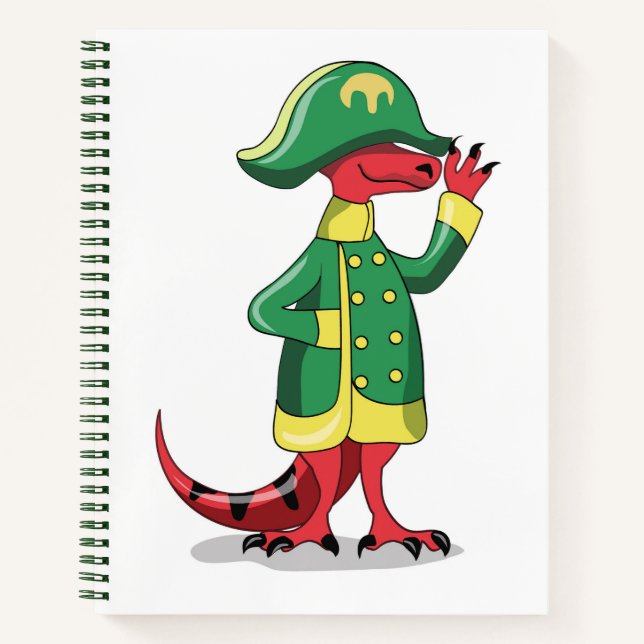 A Cartoon Tyrannosaur Rex Dressed As Napoleon. Notebook (Front)