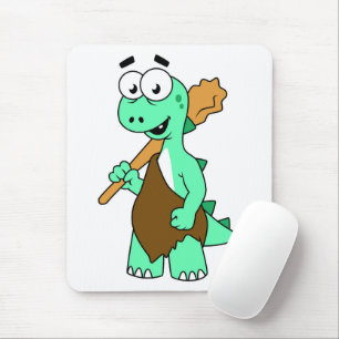 A Cartoon Tyrannosaurus Rex Caveman. Mouse Pad