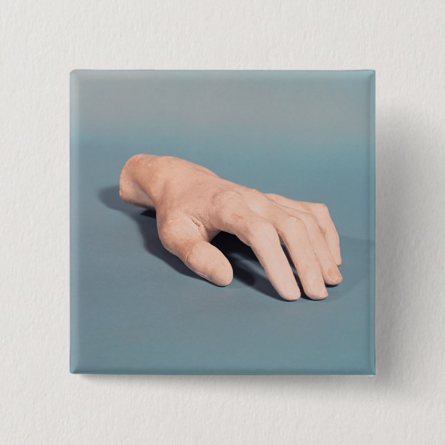 A cast of the hand of Frederic Chopin 2 Inch Square Button (Front)