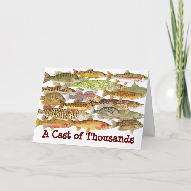 A Cast of Thousands- Humourous Fish Card (Front)