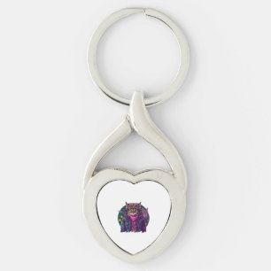 A Cat And An Owl Keychain