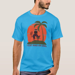 A cat and an owl sunset  T-Shirt