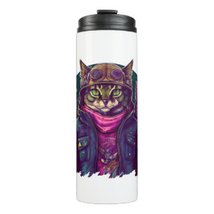 A Cat And An Owl  Thermal Tumbler