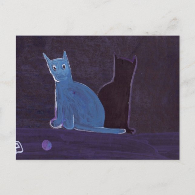 A CAT AND HER SHADOW POSTCARD (Front)