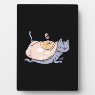 A cat covered with eggs for Cat Lovers Gift Plaque