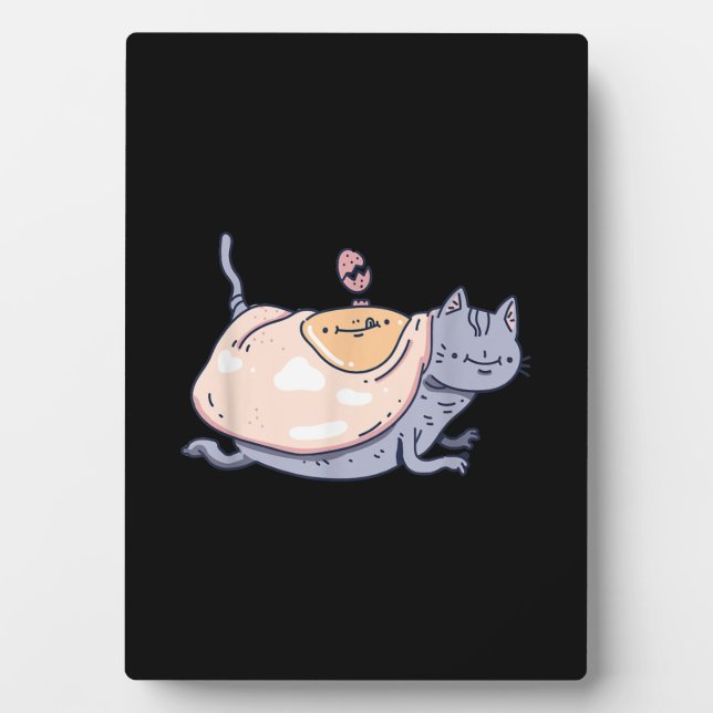 A cat covered with eggs for Cat Lovers Gift Plaque (Front)