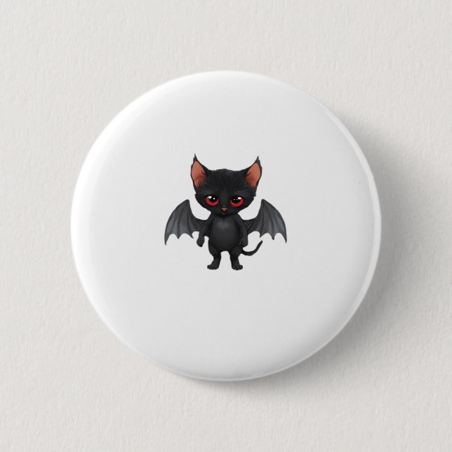 A cat demon on Halloween night Classic T-Shirt 2 Inch Round Button (Front)
