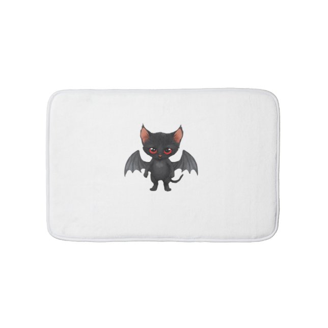 A cat demon on Halloween night Classic T-Shirt Bath Mat (Front)
