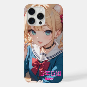 A Cat-Ear Girl at School iPhone 15 Pro Max Case