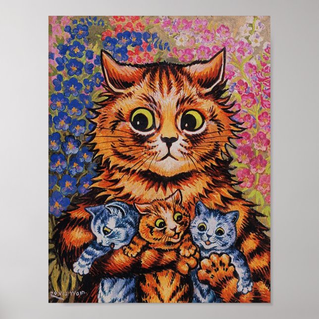 A CAT  HER KITTENS  LOUIS WAIN POSTER (Front)