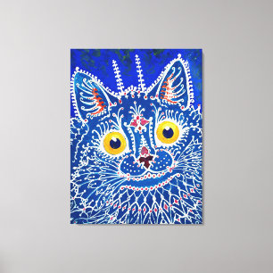 A cat in gothic style by Louis Wain Canvas Print