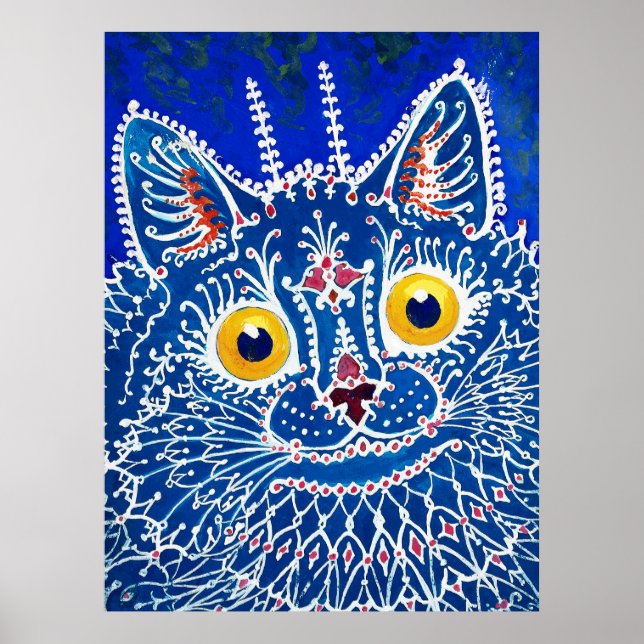 A cat in gothic style by Louis Wain  Poster (Front)