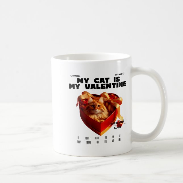 A Cat In The Box Therapy Happy Valentine Day Funny Coffee Mug (Right)