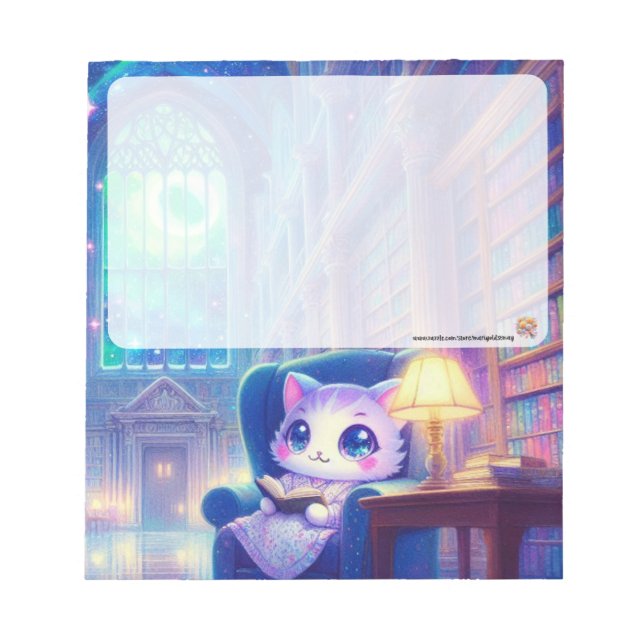 A Cat in the Library Notepad (Front)