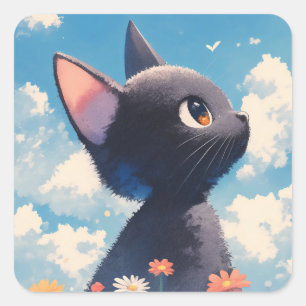 A Cat Meadow Mystery Square Sticker