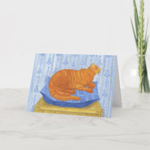 A cat on the pillow thank you card
