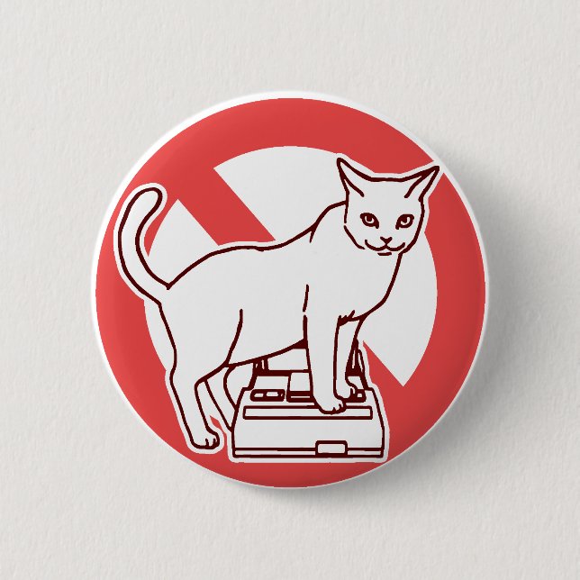 A cat resets a computer in Japan 2 Inch Round Button (Front)