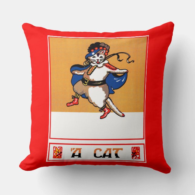 A Cat Throw Pillow (Front)