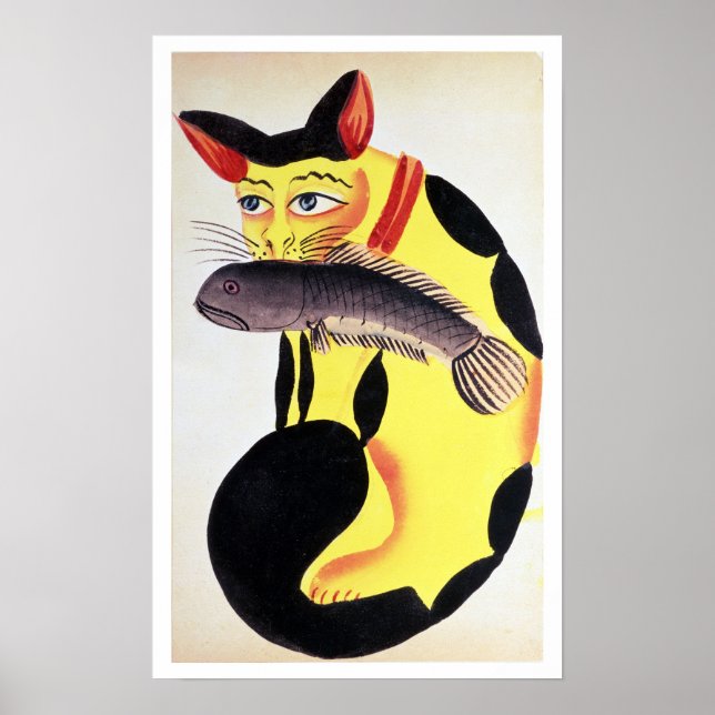 A cat with a fish in its mouth, from the Rudyard K Poster (Front)