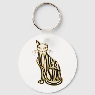 A Cat with a Story Keychain