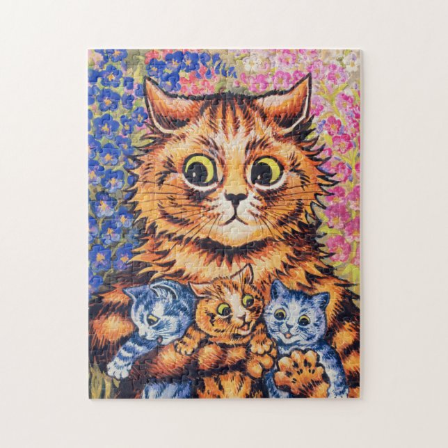 A Cat with her Kittens by Louis Wain Jigsaw Puzzle (Vertical)