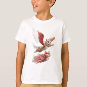 A cat with wings flying like a bird. T-Shirt