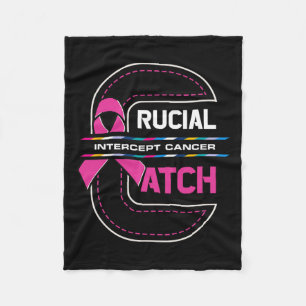 A Catch Intercept Cancer Breast Cancer Awareness  Fleece Blanket