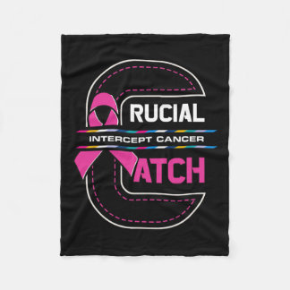 A Catch Intercept Cancer Breast Cancer Awareness  Fleece Blanket