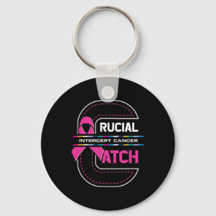 A Catch Intercept Cancer Breast Cancer Awareness  Keychain