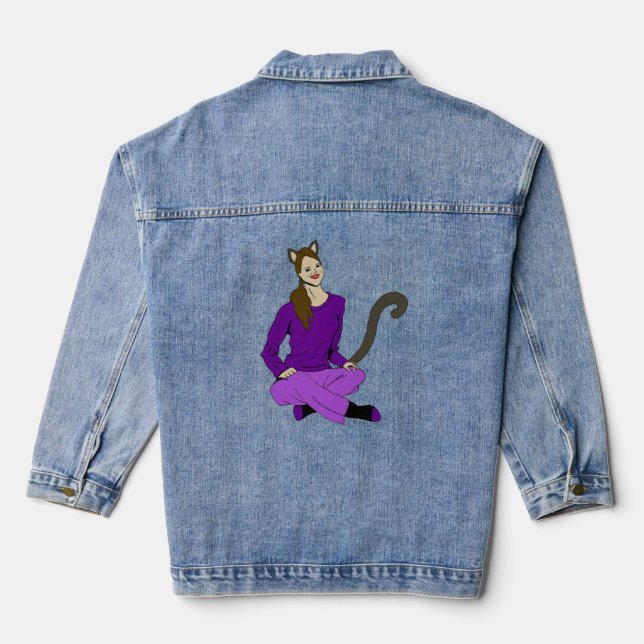 a catgirl denim jacket (Back)