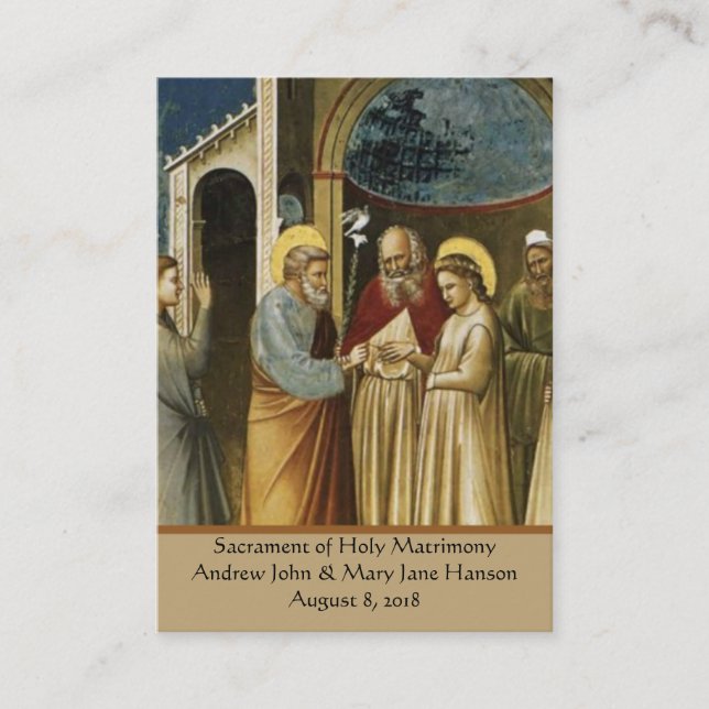 A Catholic Wedding Prayer Favour Holy Card (Front)