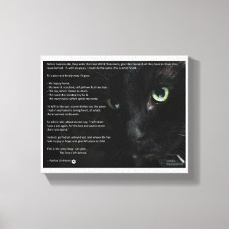 a cats dying wish canvas print