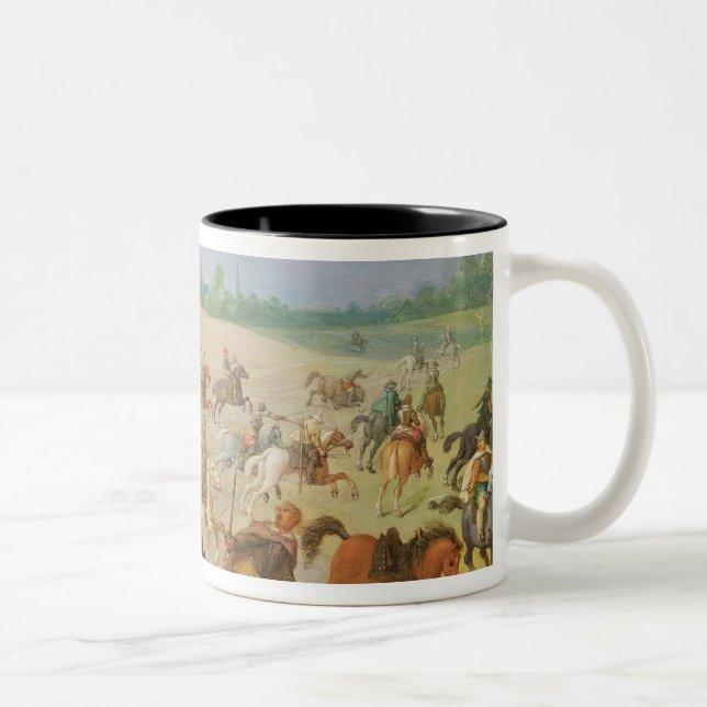 A cavalry battle Two-Tone coffee mug (Right)